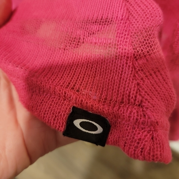 Oakley size Medium Berry Neon Striped Sheer Sweater - Picture 6 of 6